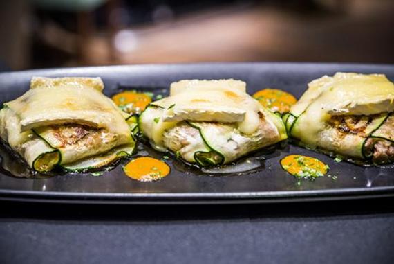 Ravioli de Calabacín relleno de presa ibérica al Strogonoff Ravioli de Calabacín relleno de presa ibérica al Strogonoff